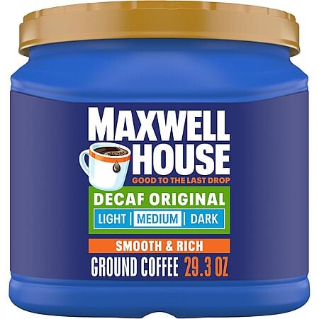 29.3-Oz Maxwell House Ground Coffee (Decaf Original, Medium Roast) $7.45 w/ S&S + Free Shipping w/ Prime or on $35+