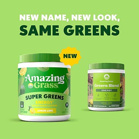 7.4-Oz (30 Servings) Amazing Grass Greens Blend Energy Powder Smoothie Mix (Lemon Lime) $13.00 w/ S&S + Free Shipping w/ Prime or on $35+
