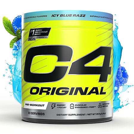 9.4-Oz 30-Servings C4 Performance Energy Cellucor C4 Original Pre-Workout (Icy Blue Razz) $17.06 w/ S&S + Free Shipping w/ Prime or on $35+