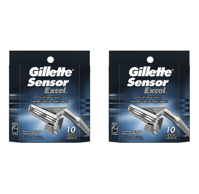 gillette sensor excel men's razor blades 10 refills