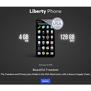 Liberty Phone — proudly made in the USA. $1999