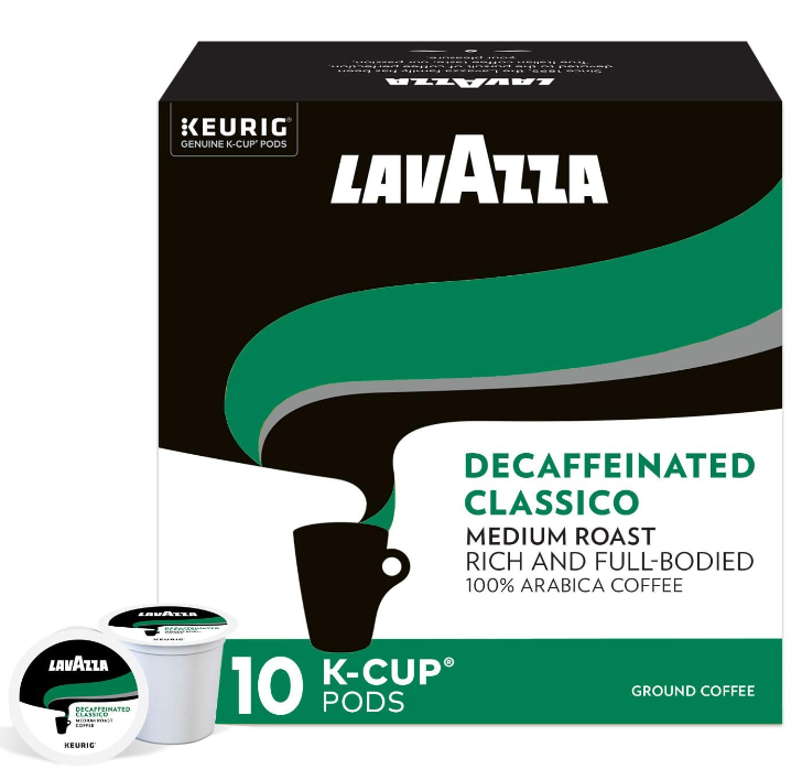 Lavazza Decaffeinated Classico SingleServe Coffee KCups, medium roast notes of dried fruit, 60 Count (Pack of 6) $21.74