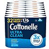Cottonelle Ultra Clean Toilet Paper with Active CleaningRipples Texture, Strong Bath Tissue, 32 Family Mega Rolls = 176 Regular Rolls (8 Packs of 4)~$22.61 W/Coupon &amp;amp; S&amp;amp;S @ Amazon