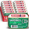 Bumble Bee Sardines in Oil, 3.75 oz Tin (Pack of 12) - Wild Caught, Gluten Free, Keto, Kosher, Clean Ingredients~$9.54 After Coupon &amp;amp; S&amp;amp;S @ Amazon~Free Prime Shipping!