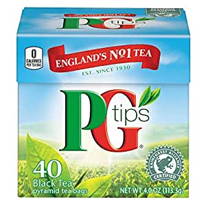 PG Tips Premium Black Tea For a Classic Caffeinated Beverage,Pyramid Black Tea Bags,40 Count (Pack of 6)~$12.84 @ Amazon~Free Prime Shipping!