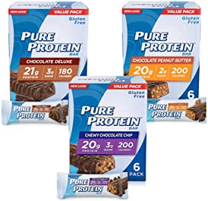 Pure Protein Bars, High Protein, Nutritious Snacks to Support Energy, Low Sugar, Gluten Free, Variety Pack, 1.76oz, 18 Pack~$9.74 @ Amazon~Free Prime Shipping!