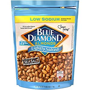 Blue Diamond Almonds Low Sodium Lightly Salted Snack Nuts, 40 Oz Resealable Bag (Pack of 1)~$8.31 @ Amazon~Free Prime Shipping!