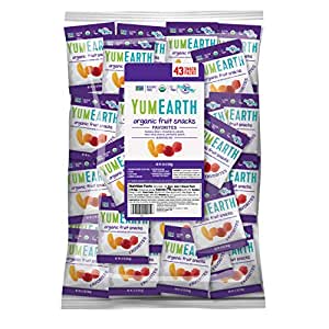 YumEarth Organic Vegan Fruit Snacks,Allergy Friendly, Non GMO, Gluten Free, Vegan , 0.7 Ounce Snack Packs, 43 Count - Pack of 1~$14.27 With S&S @ Amazon~Free Prime Shipping!