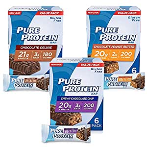 Pure Protein Bars, High Protein, Nutritious Snacks to Support Energy, Low Sugar, Gluten Free, Variety Pack, 1.76oz, 18 Pack~$8.43 @ Amazon~Free Prime Shipping!