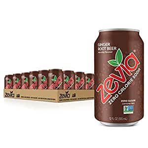 Zevia Zero Calorie Soda, Ginger Root Beer, 12 Ounce Cans (Pack of 24)~$11.98 @ Amazon~Free Prime Shipping!