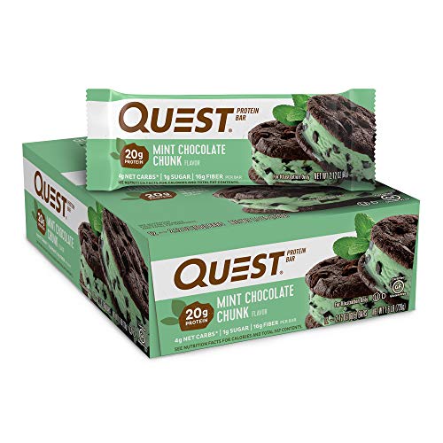 Quest Nutrition Mint Chocolate Chunk Protein Bars, High Protein, Low Carb, Gluten Free, Keto Friendly, 12 Count~$14.62 @ Amazon~Free Prime Shipping!