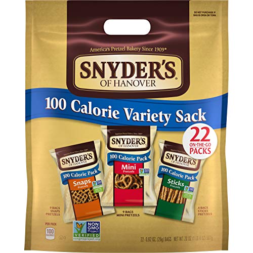 Snyder's of Hanover Pretzels, Variety Pack of 100 Calorie Individual Packs, 22 Count, Pack of 4~$22.47 @ Amazon~Free Prime Shipping!