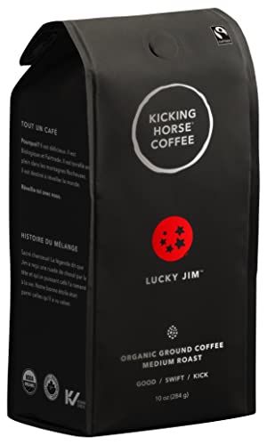 Kicking Horse Coffee Lucky Jim, Medium Roast, Ground, 284 g - Certified Organic, Fairtrade, Kosher Coffee, 284 Grams~$4.93 @ Amazon~Free Prime Shipping!