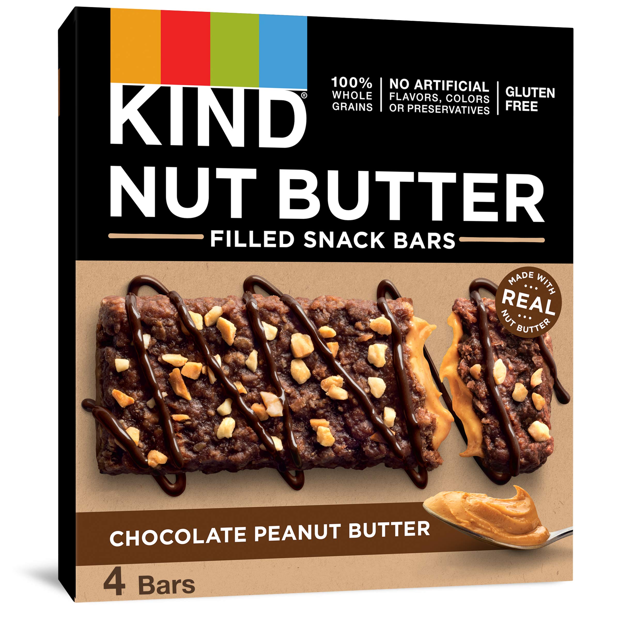 KIND Nut Butter Bars, Chocolate Peanut Butter, 1.3 Ounce, 32 Count, Gluten Free, 100% Whole Grains~$13.14 @ Amazon~Free Prime Shipping!