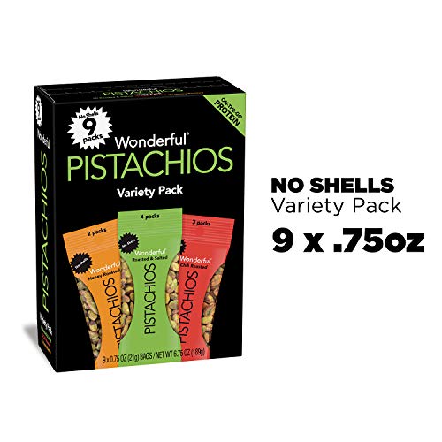 Wonderful Pistachios , No Shell Nuts, Variety Pack (4 bags of Roasted & Salted, 3 bags of Chili Roasted, and 2 bags of Honey Roasted), 9 Count~$4.88 @ Amazon~Free Prime Shipping!