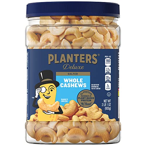 PLANTERS Fancy Whole Cashews with Sea Salt, 33 oz. Resealable Jar - Snack for Adults Made with Simple Ingredients~$13.94 @ Amazon~Free Prime Shipping!