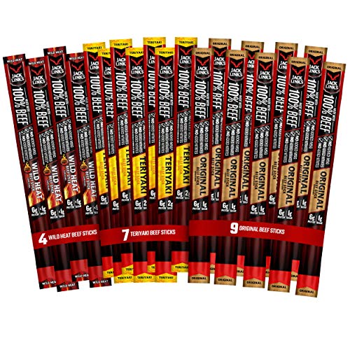 Jack Link's Beef Sticks, (9) Original, (7) Teriyaki, (4) Wild Heat, Protein Snack, No Added MSG** , 0.92 Oz (Pack of 20)~$13.49 @ Amazon~Free Prime Shipping!