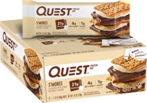 Quest Nutrition S'mores Protein Bar, High Protein, Low Carb, Gluten Free, Keto Friendly, 12 Count~$14.62 @ Amazon~Free Prime Shipping!