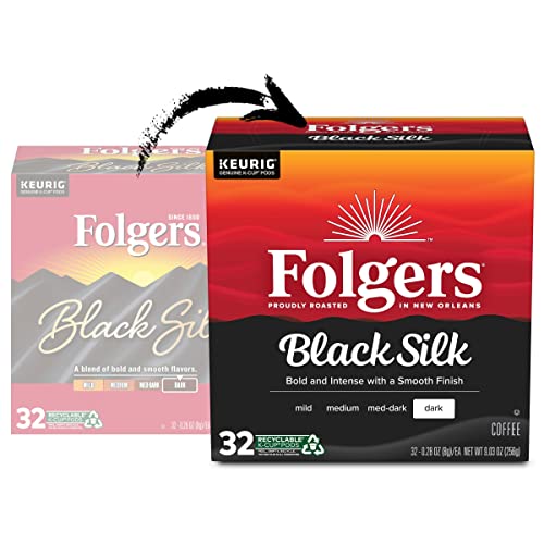 Folgers Black Silk Dark Roast Coffee, 128 Keurig K-Cup Pods ...