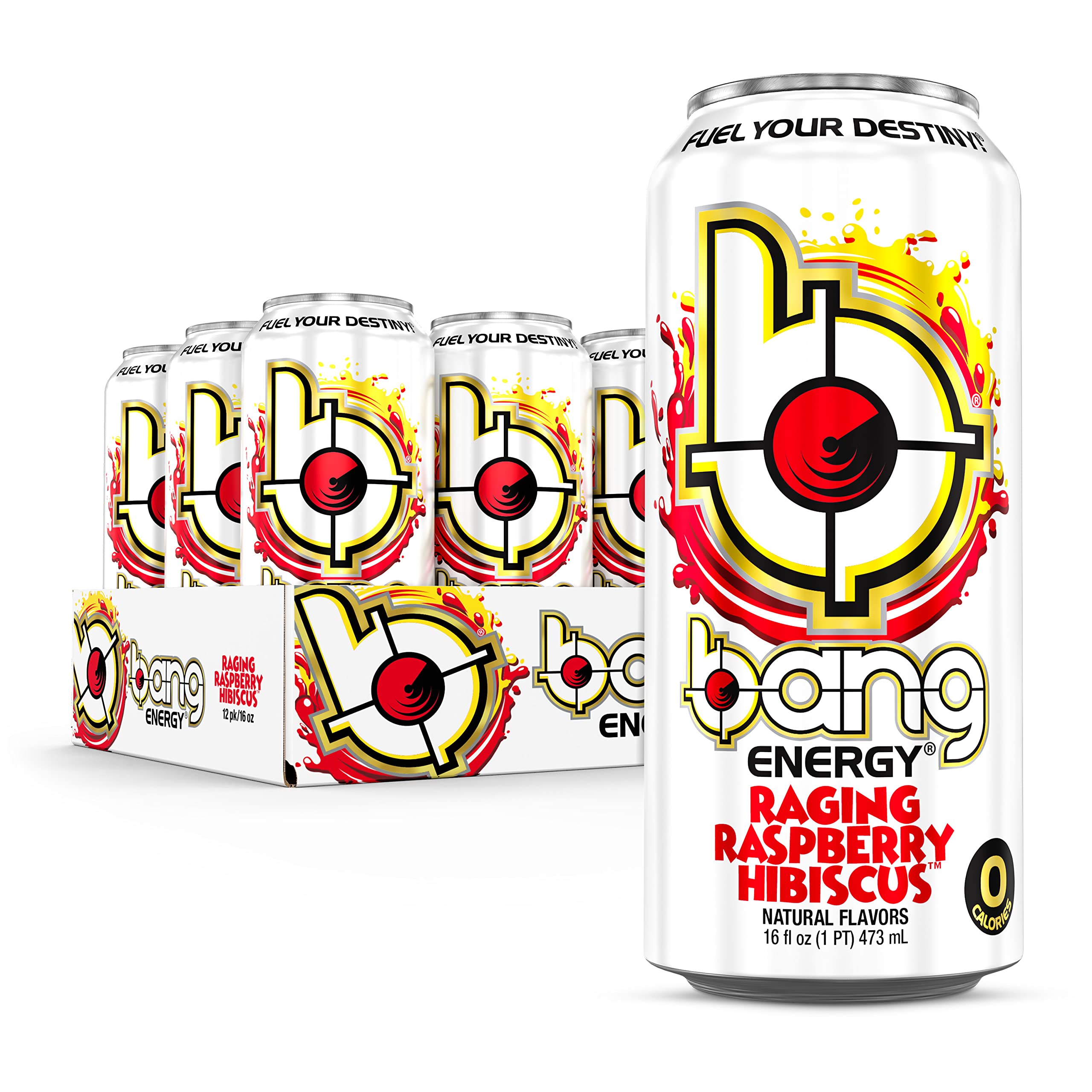 Bang energy raging raspberry hibiscus sugar free energy drink 16
