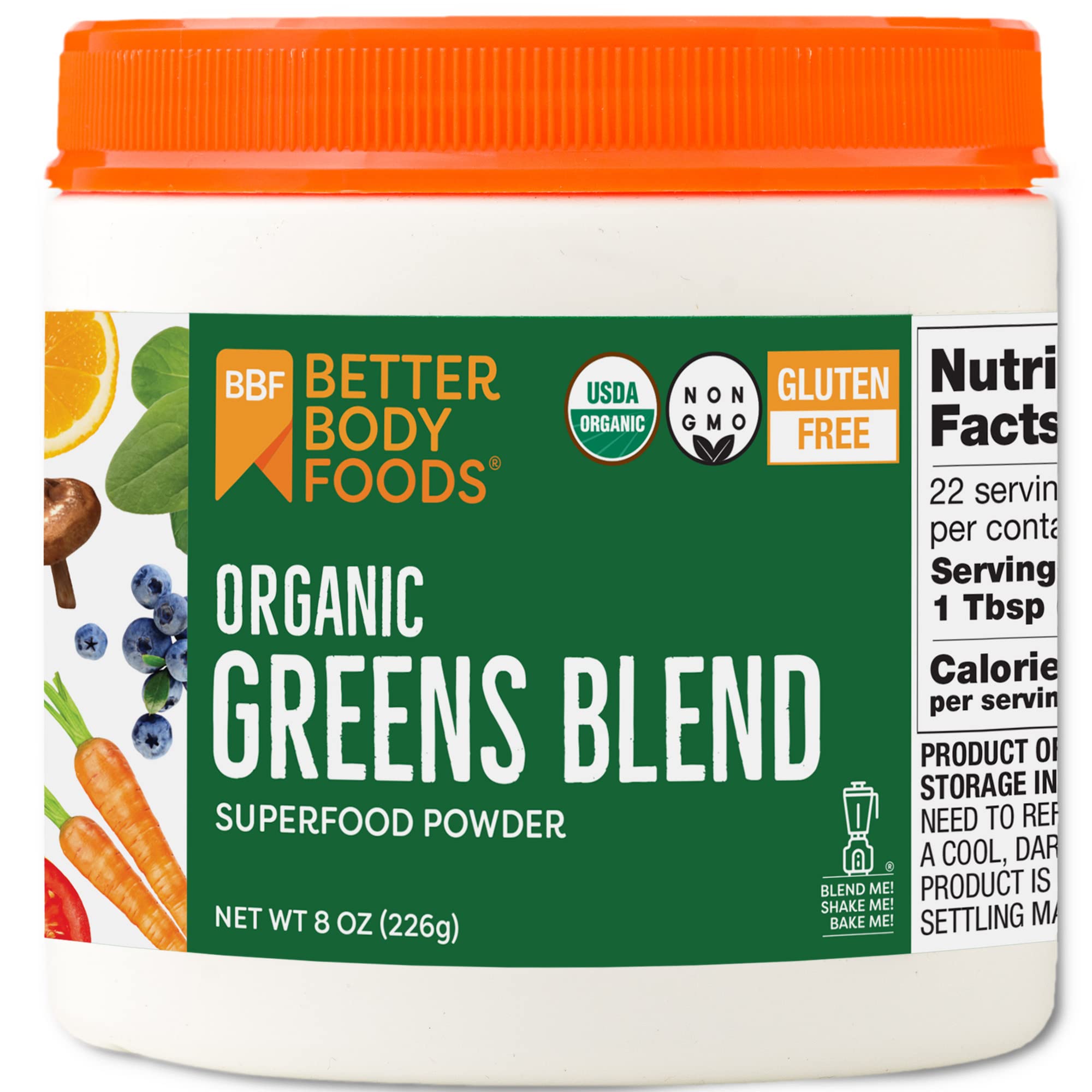 BetterBody Foods Organic Greens Blend (8 oz) | Superfood Powder for Nutrition & Smoothie Booster~$7.10 @ Amazon~Free Prime Shipping!