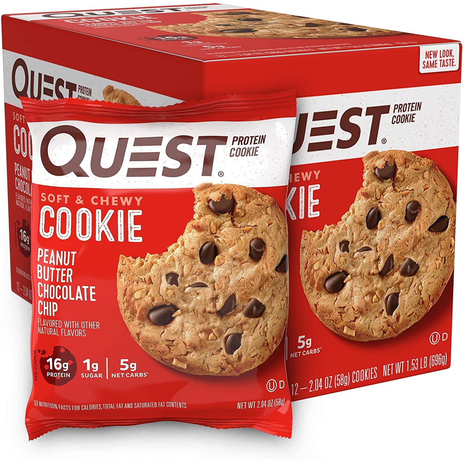 Quest Nutrition Peanut Butter Chocolate Chip High Protein Cookie, Keto Friendly, Low Carb, 24.5 Oz, 12 count (Pack of 1)~$15.29 @ Amazon~Free Prime Shipping!
