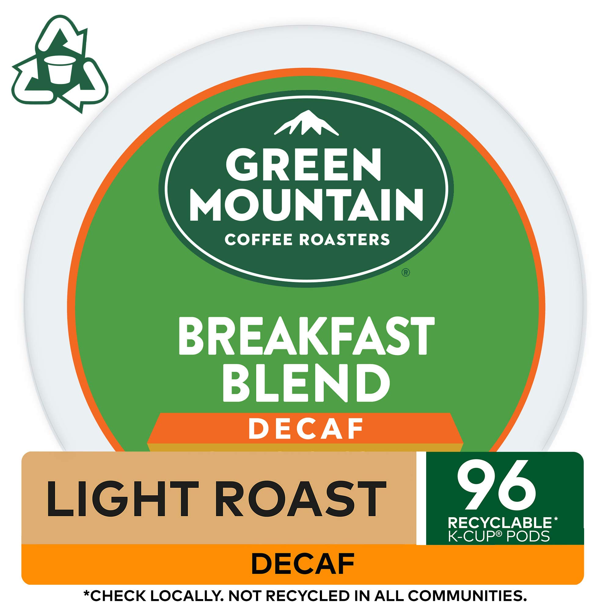 Green Mountain Coffee, Breakfast Blend Decaf, Single-Serve Keurig K-Cup Pods, Light Roast, 96 Count (4 Boxes of 24 Pods)~$28.36 @ Amazon~Free Prime Shipping!