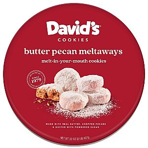 David's Cookies Butter Pecan Meltaways 907g~$  14.03 @ Amazon~Free Prime Shipping!