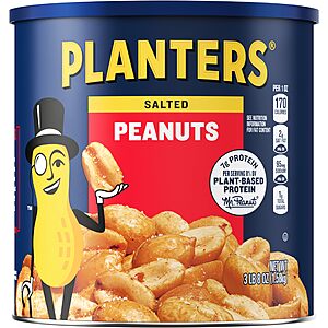 Planters Salted Peanuts (56 oz Canister)~$6.29 After Coupon & S&S @ Amazon~Free Prime Shipping!