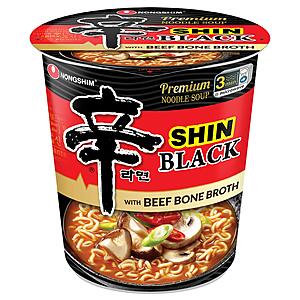 6-Pack 3.5oz Nongshim Shin Black Spicy Noodle Soup .95 w/ Subscribe & Save