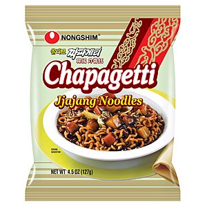 Nongshim Ramen Noodles, Gourmet Instant Ramen, Premium Microwavable Noodle, Chapagetti, 4.5 Ounce (Pack of 4)~$4.71 After Coupon & S&S @ Amazon