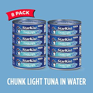 8-Pk 5-Oz StarKist Chunk Light Tuna in Water .30 w/ Subscribe & Save