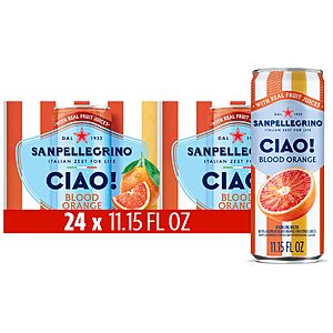Sanpellegrino CIAO Blood Orange Sparkling Water, Low-Calorie Italian Sparkling Water with Real Fruit Juices, 0g Added Sugar, 24-Pack~$12.79 After Coupon & S&S @ Amazon