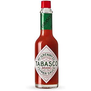 TABASCO Brand Original Red Pepper Hot Sauce, Medium Heat, Glass Bottle, Classic & Versatile Flavor, Three Simple Ingredients 2 Fl Oz (Pack of 1)~$0.99 @ Amazon