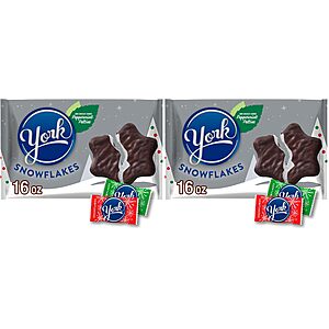2-Pack 16-Oz York Dark Chocolate Peppermint Patties (Snowflakes) $7.10 