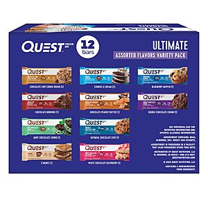 12-Pack 2.12-Oz Quest Nutrition Protein Bars (Ultimate Variety Pack) 2 for .10 w/ Subscribe & Save + Free Shipping
