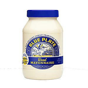 Blue Plate Real Mayonnaise,Homestyle Mayo For Chicken Salad to Deviled Eggs,30 Fl Oz Jar (Pack of 1)~$3.40 With S&S @ Amazon