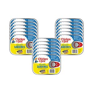18-Pack of 3.75-Oz Chicken of the Sea Sardines in Lemon Sauce $18 w/ Subscribe & Save