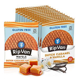 12-ct Rip Van Wafels Gluten-Free Stroopwafel (Dutch Caramel & Vanilla) $12.45 w/ Subscribe & Save