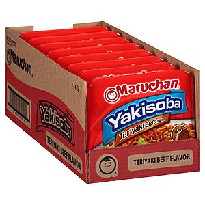 Maruchan Yakisoba Teriyaki Beef,Japanese Instant Ramen Noodles,4 Oz,8 Count~$9.62 After Coupon @ Amazon