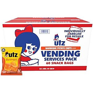 Utz Potato Chips, Barbeque - 1 Ounce (Pack of 60), Crispy Potato Chips Made from Fresh Potatoes, Crunchy Individual Snacks to Go~$17.06 With S&S @ Amazon!