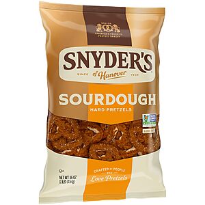 Snyder's of Hanover Sourdough Hard Pretzels, 16 Oz Bag~$2.71 After Coupon & S&S @ Amazon