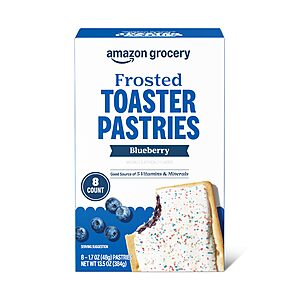 Select Accounts: 8-Ct Amazon Grocery Frosted Toaster Pastries (Blueberry) $1.05 w/ S&S