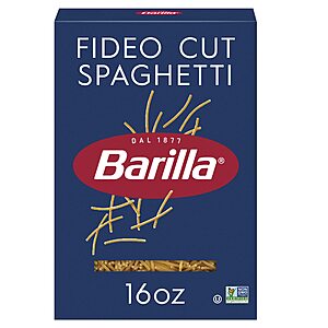 Barilla Fideo Cut Spaghetti Pasta,16 oz.Box - Non-GMO,Made with Durum Wheat Semolina - Kosher Certified~$1.89 @ Amazon