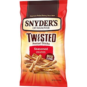 Snyder's of Hanover, Seasoned Twisted Pretzel Sticks, 12 Oz Bag~$2.62 After Coupon @ Amazon