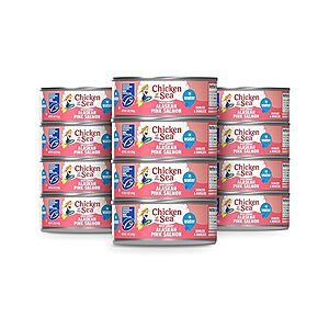 Select Accounts: 12-Ct 5-Oz Chicken of the Sea Alaskan Pink Canned Salmon in Water $12.50 w/ S&S