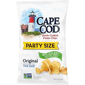 Cape Cod Potato Chips, Less Fat Original Kettle Chips, 14 Oz~$3.98 After Coupon @ Amazon