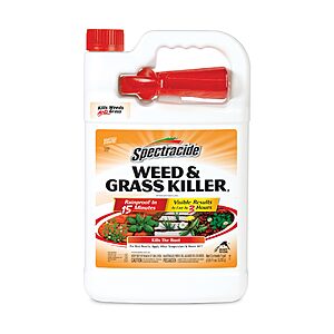 Spectracide Weed & Grass Killer, Use On Driveways, Walkways and Around Trees and Flower Beds, 1 Gallon (RTU Spray)~$6.68 @ Amazon