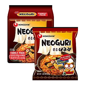 Nongshim Neoguri Stir-Fry, Spicy Seafood Korean Ramen Noodles, 4 Pack | Stir-fry instant noodles with shellfish and seaweed flavor~$12.59 @ Amazon