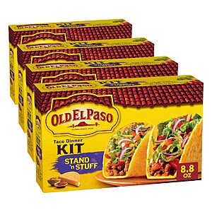 Old El Paso Stand 'N Stuff Taco Dinner Kit, 8.8 oz. (Pack of 4)~$7.98 With S&S @ Amazon